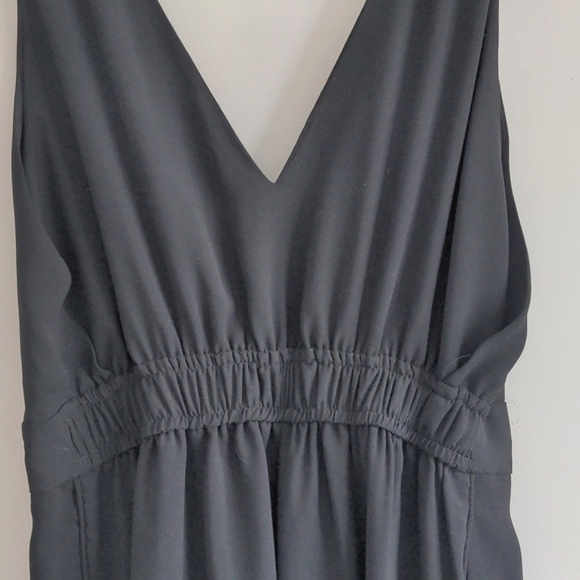 FRANK & OAK | Jumpsuit Wide Leg Crop Sleeveless Cinched Waist, Black, Womens S - Picture 7 of 12